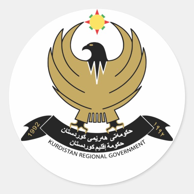 Wappenrüstung Kurdistans Runder Aufkleber (Vorderseite)