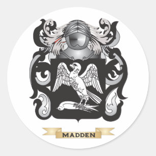 Wappenrüstung Madden (Familienwappen) Runder Aufkleber