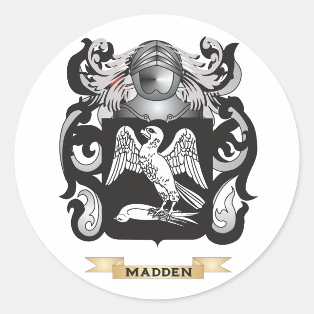 Wappenrüstung Madden (Familienwappen) Runder Aufkleber (Vorderseite)