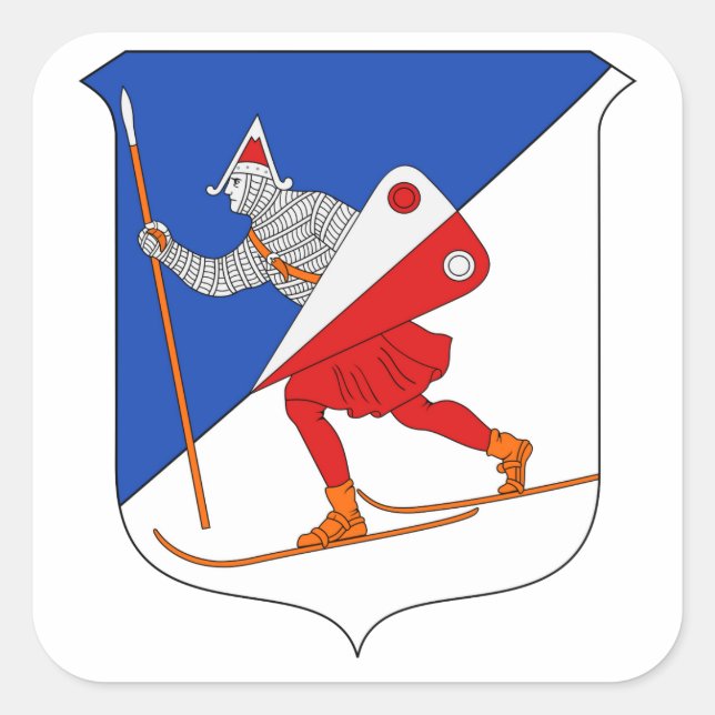 Wappenrüstung von Lillehammer Quadratischer Aufkleber (Vorderseite)
