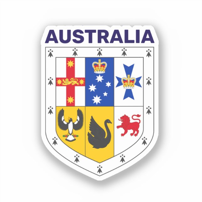 Wappenschild Australiens Aufkleber (Vorderseite)
