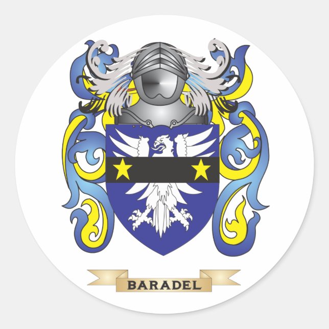 Wappenschild (Familienwappen) Runder Aufkleber (Vorderseite)