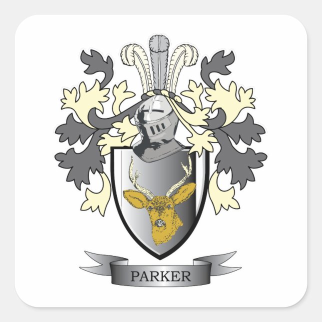 Wappenschild Quadratischer Aufkleber (Vorderseite)
