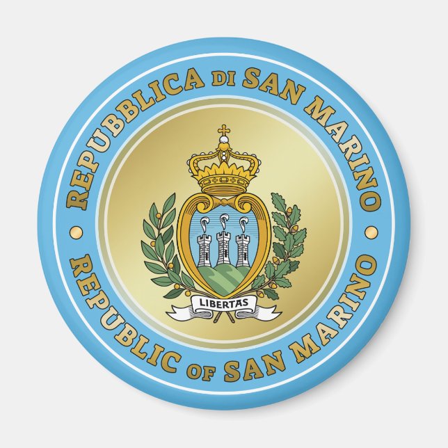 Wappenschild von San Marino Magnet (Vorne)