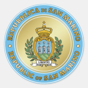 Wappenschild von San Marino Runder Aufkleber