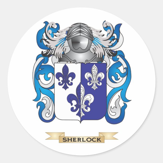 Wappenschutzwand (Familienwappen) Runder Aufkleber (Vorderseite)
