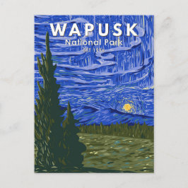 Wapusk Nationalpark Nordlichter Vintag Postkarte