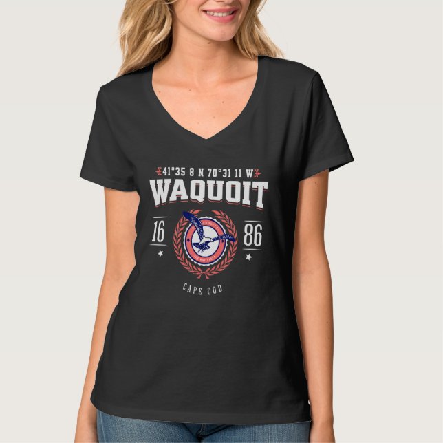 Waquoit Massachusetts Cape Cod MA Naustischer Stra T-Shirt (Vorderseite)