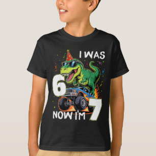 war 6 7 Geburtstagsjunge Dinosaurier Monstertruck T-Shirt