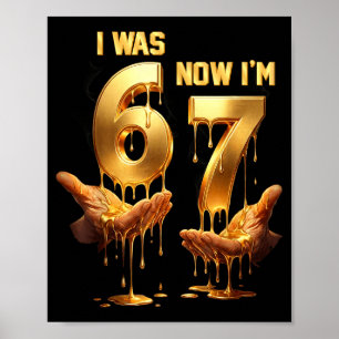 War 6 7 Geburtstagsjungen Kinder Gold Drip 7. Gebu Poster