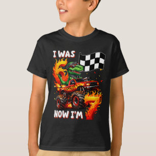 War 6 7 Jahre alter Jungen Monstertruck Dinosaurie T-Shirt
