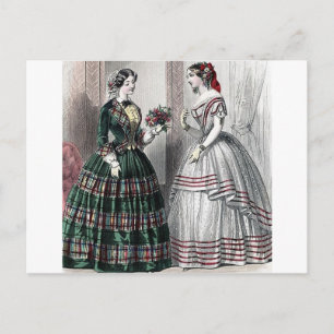 War Antebellum Fashion Ladies Ball Gown Postkarte