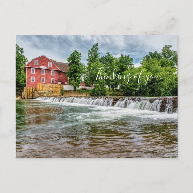 War Eagle Mill und Wasserfall denken Sie Postkarte (Vorderseite)