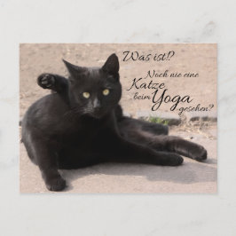 War es das? Noch nie eine Katze beim Yoga? Postkarte