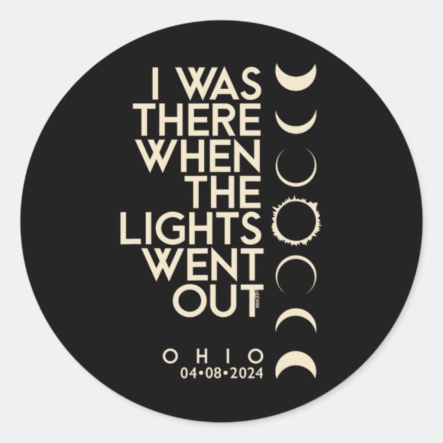War in Ohio Total Solar Eclipse 2024 Runder Aufkleber (Vorderseite)