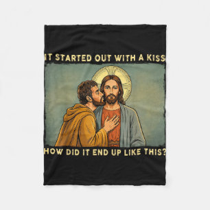 War nur ein Kuss Jesus &amp; Judas Meme lustig Fleecedecke
