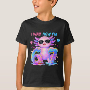 War sechs sieben Axolotl 67 Meme 7. Geburtstag Mäd T-Shirt