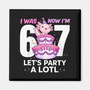 War sechs sieben süßer Axolotl 7. Geburtstag 6 7 K Magnet