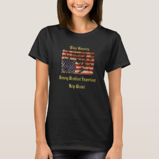 War Torn American Flag Distress Upside Down T-Shirt