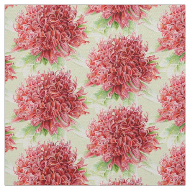 Waratah Aquarell-Kunstgewebe Stoff (Muster)