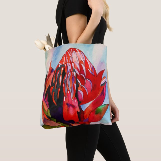 Waratah Australian native flower watercolor Tasche (Von Nahem)