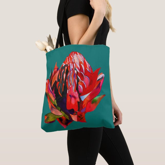 Waratah Australian native flower watercolor Tasche (Von Nahem)