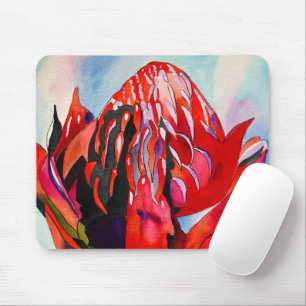 Waratah Australische Blume Aquarell Mousepad
