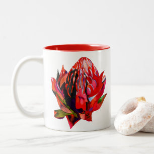 Waratah Australische Blume Aquarell Zweifarbige Tasse