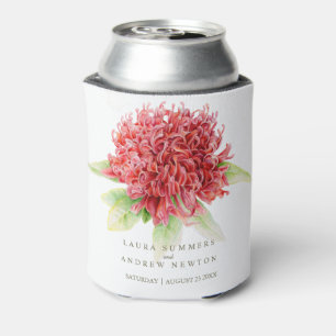 Waratah-Hochzeit Botanische Aquarellmalerei rot un Dosenkühler