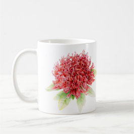 Waratah Protea Rote Blume Aquarellkunst Tasse