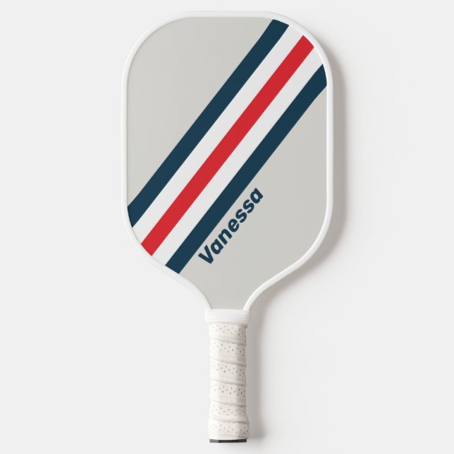 Warbird-Streifen mit Namen Pickleball Schläger (Vorderseite)