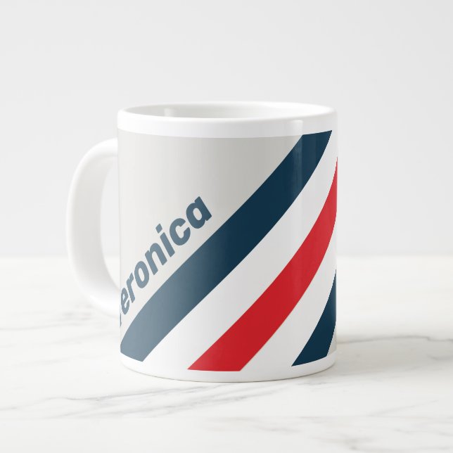 Warbird Stripes with Name Jumbo-Tasse (Vorderseite Links)
