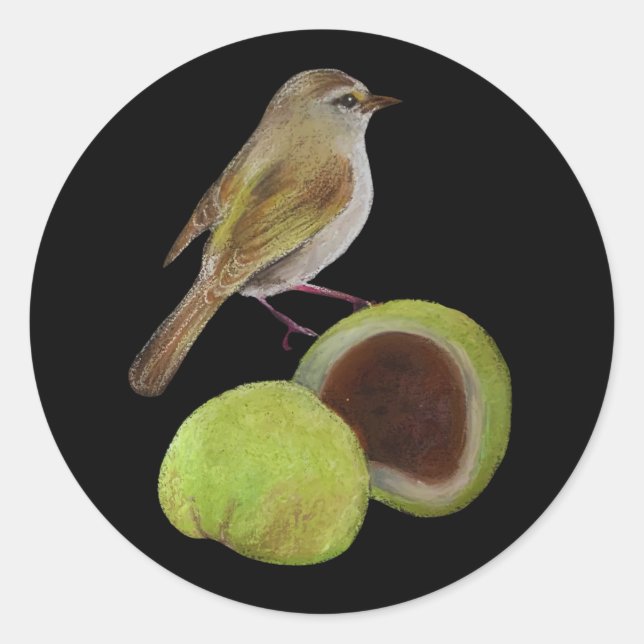 Warbler and Uguisu Mochi Japanese Spring Sticker (Vorderseite)