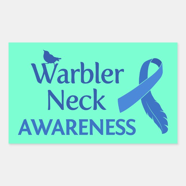 Warbler Neck Awareness Rechteckiger Aufkleber (Vorderseite)