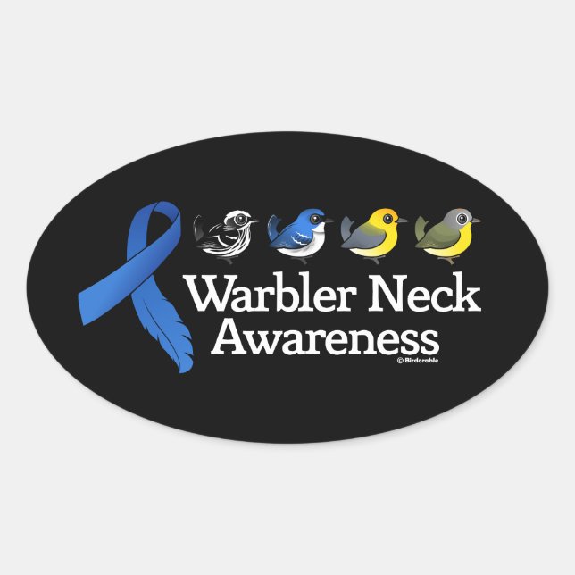 Warbler Neck Awareness Ribbon Ovaler Aufkleber (Vorderseite)