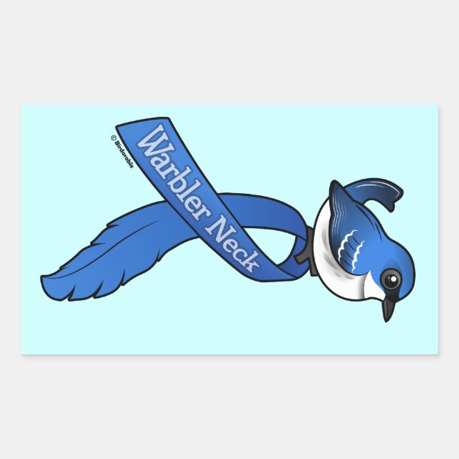 Warbler Neck Ribbon Cerulean Rechteckiger Aufkleber (Vorderseite)