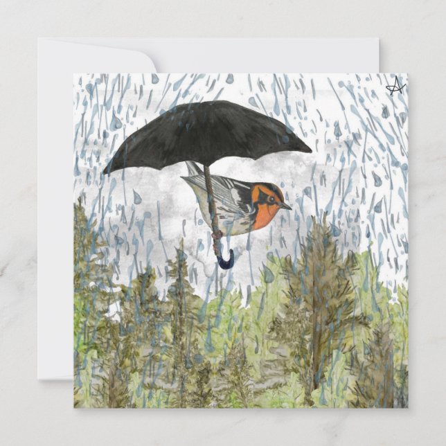 Warbler Rainer Day Schirmflankenkarte Mitteilungskarte (Vorderseite)