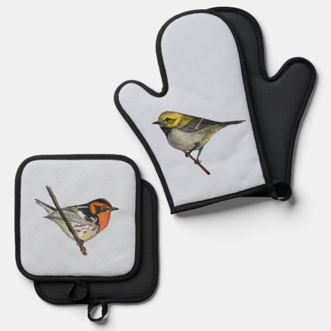 Warblers Pot Holder Set (Vorderseite/Rückseite)