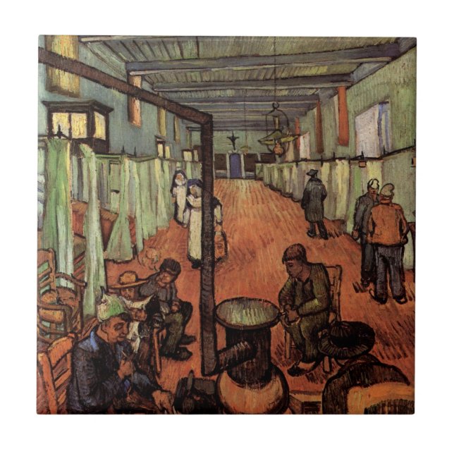 Ward in Hospital in Arles von Vincent van Gogh Fliese (Vorderseite)