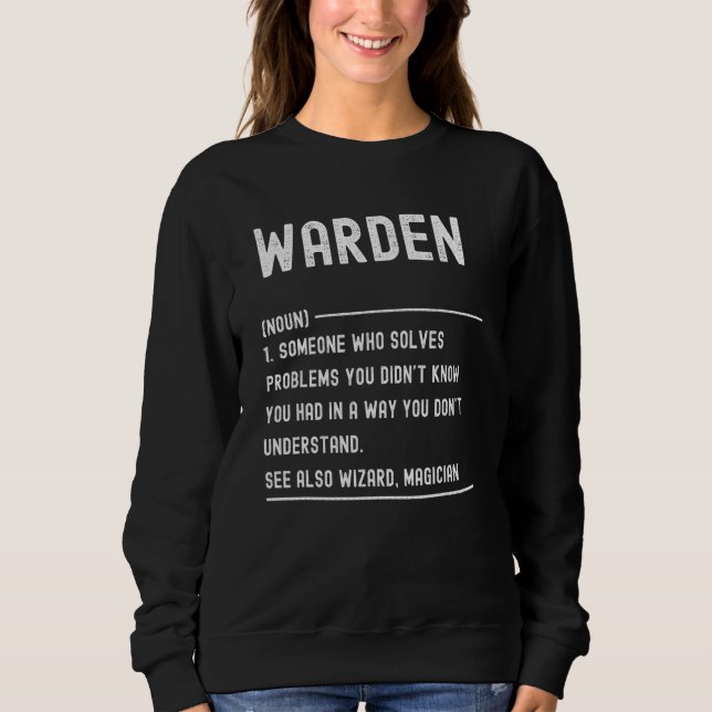 Warden Definition Shirts Funny Job Title (Vorderseite)
