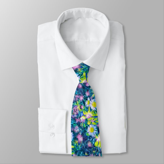 Wardrobe-Upgrade Cool für Blues des Blumensommers  Krawatte (Gebunden)