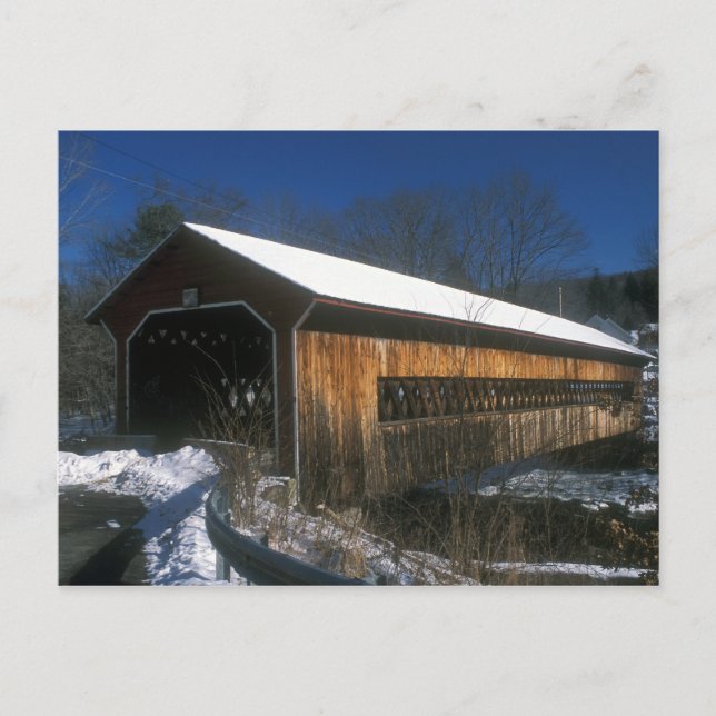 Ware Gilbertville Bridge im Winter Postkarte (Vorderseite)