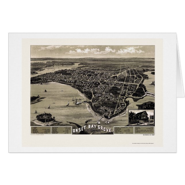 Wareham, panoramische Karte MAs - 1885 (Vorderseite (Horizontal))