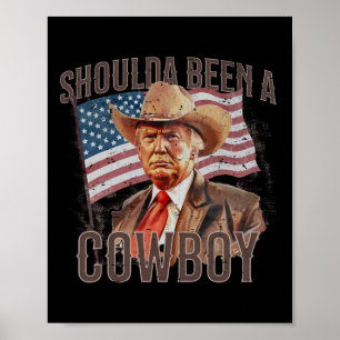 waren Cowboy Trump 2024 4. Juli US-Flagge Poster
