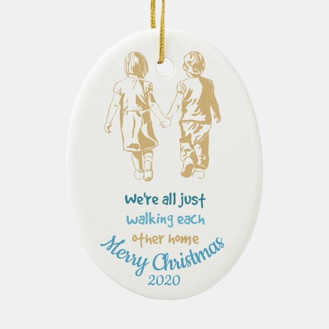 Waren nur zu Fuß einander Zuhause Inspiration Keramikornament (Hinten)