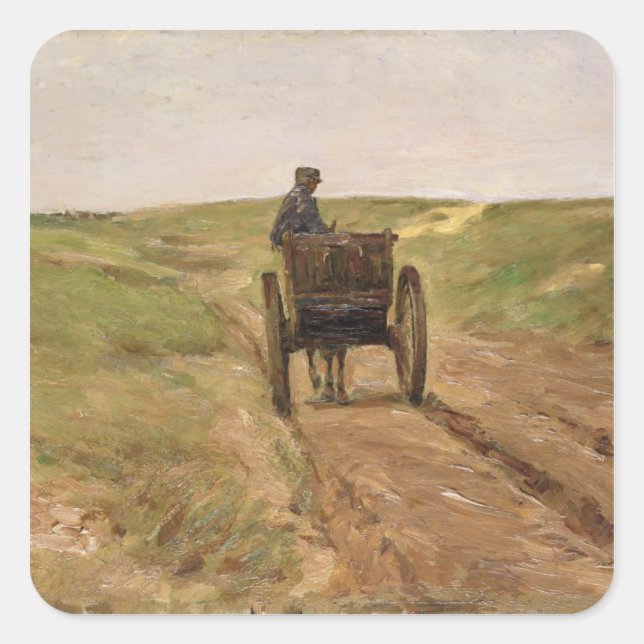 Warenkorb in Katwijk, 1889 Quadratischer Aufkleber (Vorderseite)