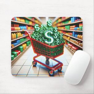 Warenkorb mit Dollar-Zeichen Mousepad