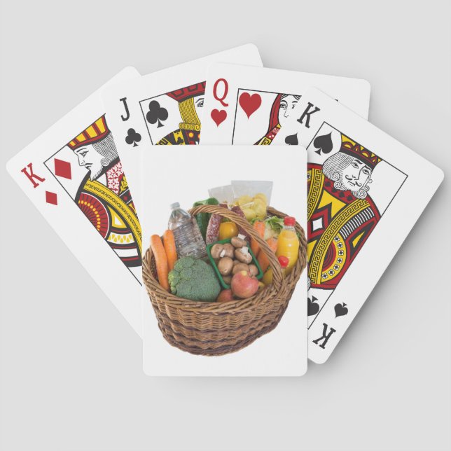 Warenkorb mit Lebensmitteln Obst und Gemüse Spielkarten (Rückseite)