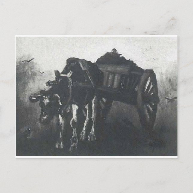 Warenkorb mit schwarzem Ox von Vincent van Gogh Postkarte (Vorderseite)
