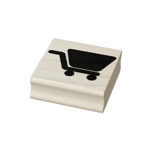 Warenkorb Silhouette Briefmarke Gummistempel